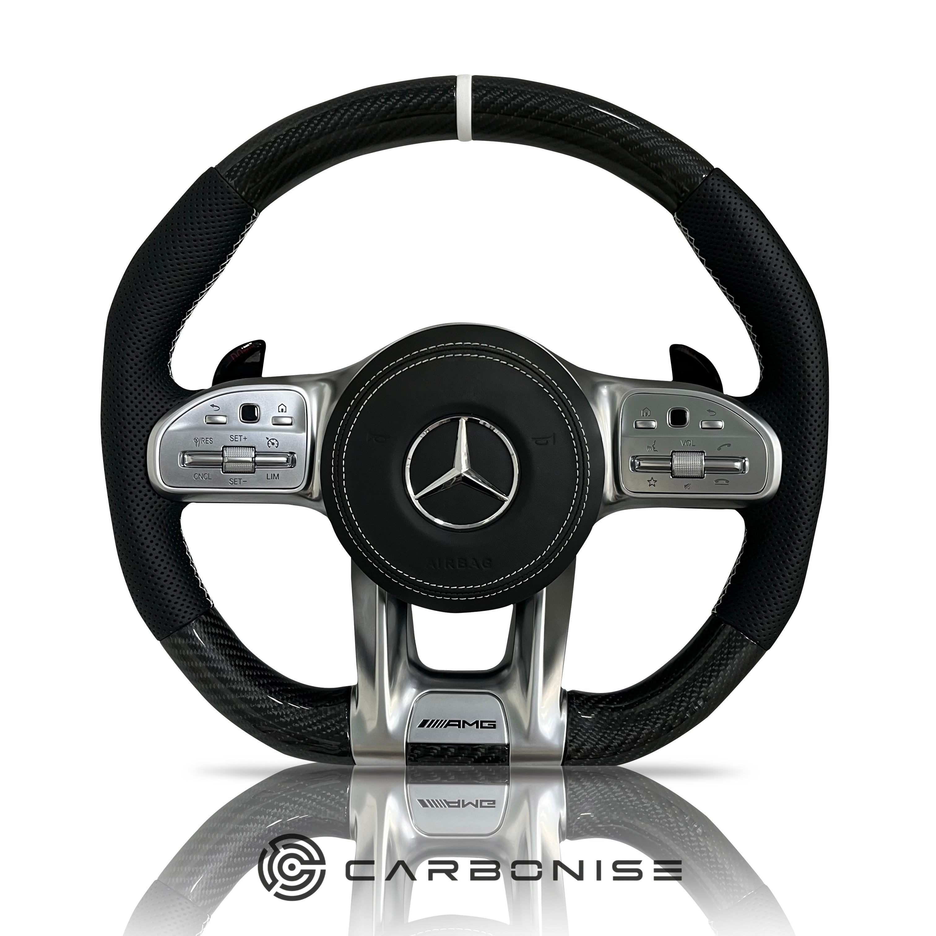 Mercedes-Benz Steering Wheel (Carbon Fiber+Perforated Leather) #09