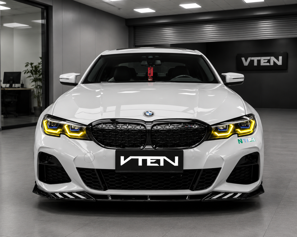 VTEN-BMW 3 SERIES G20 PRE-LCI PP GLOSS BLACK FRONT LIP