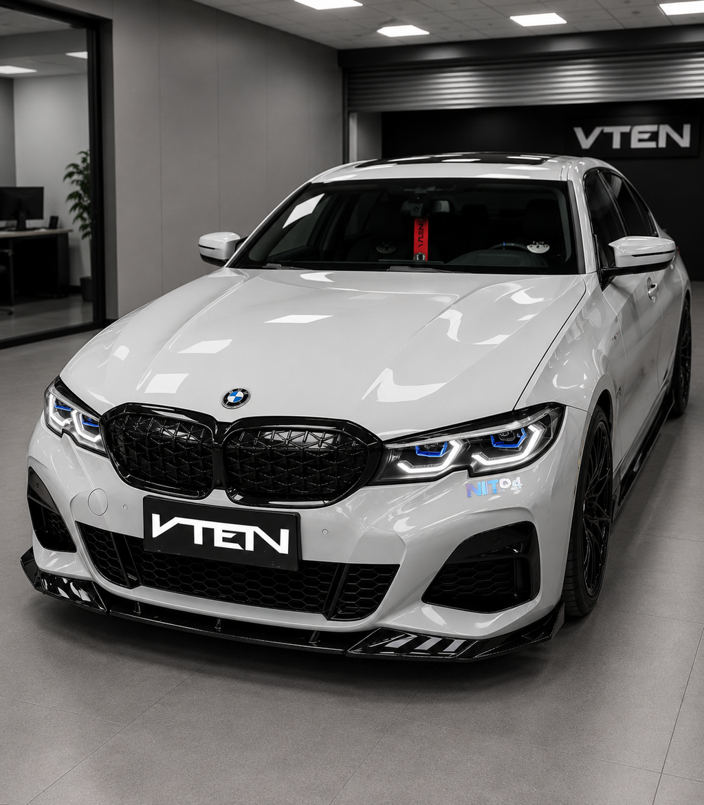 VTEN-BMW 3 SERIES G20 PRE-LCI PP GLOSS BLACK FRONT LIP