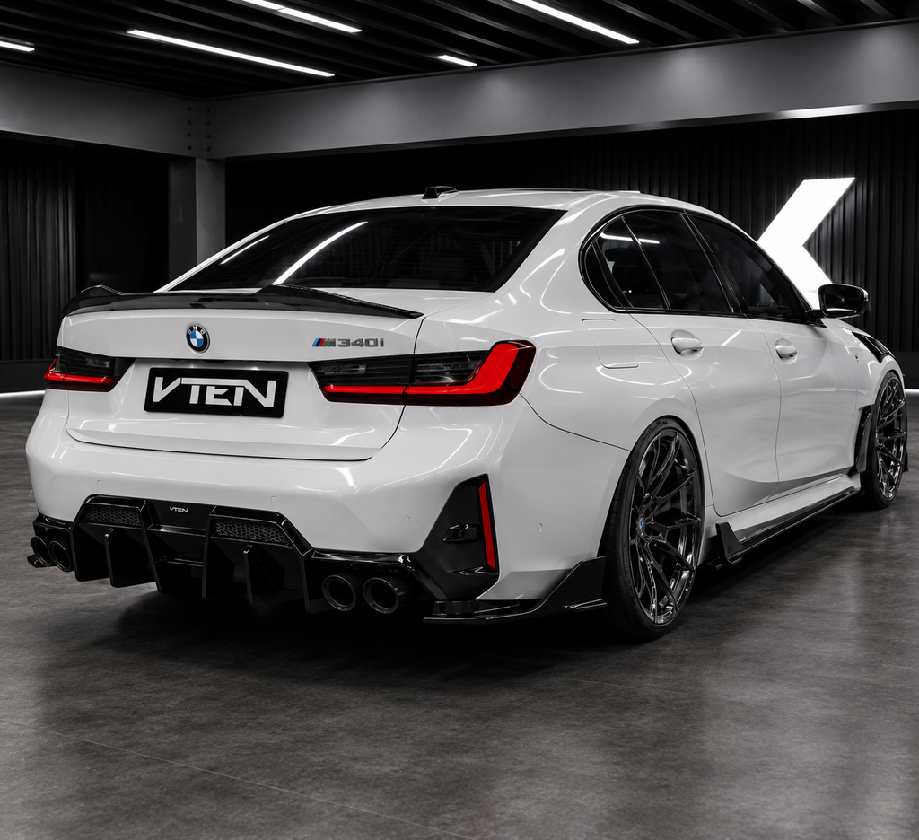 VTEN-BMW 3 SERIES G20 LCI 2023+ GLOSS BLACK REAR DIFFUSER V2