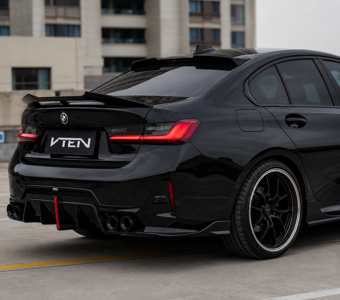 VTEN-BMW 3 SERIES G20 GLOSS BLACK REAR SPOILER V2