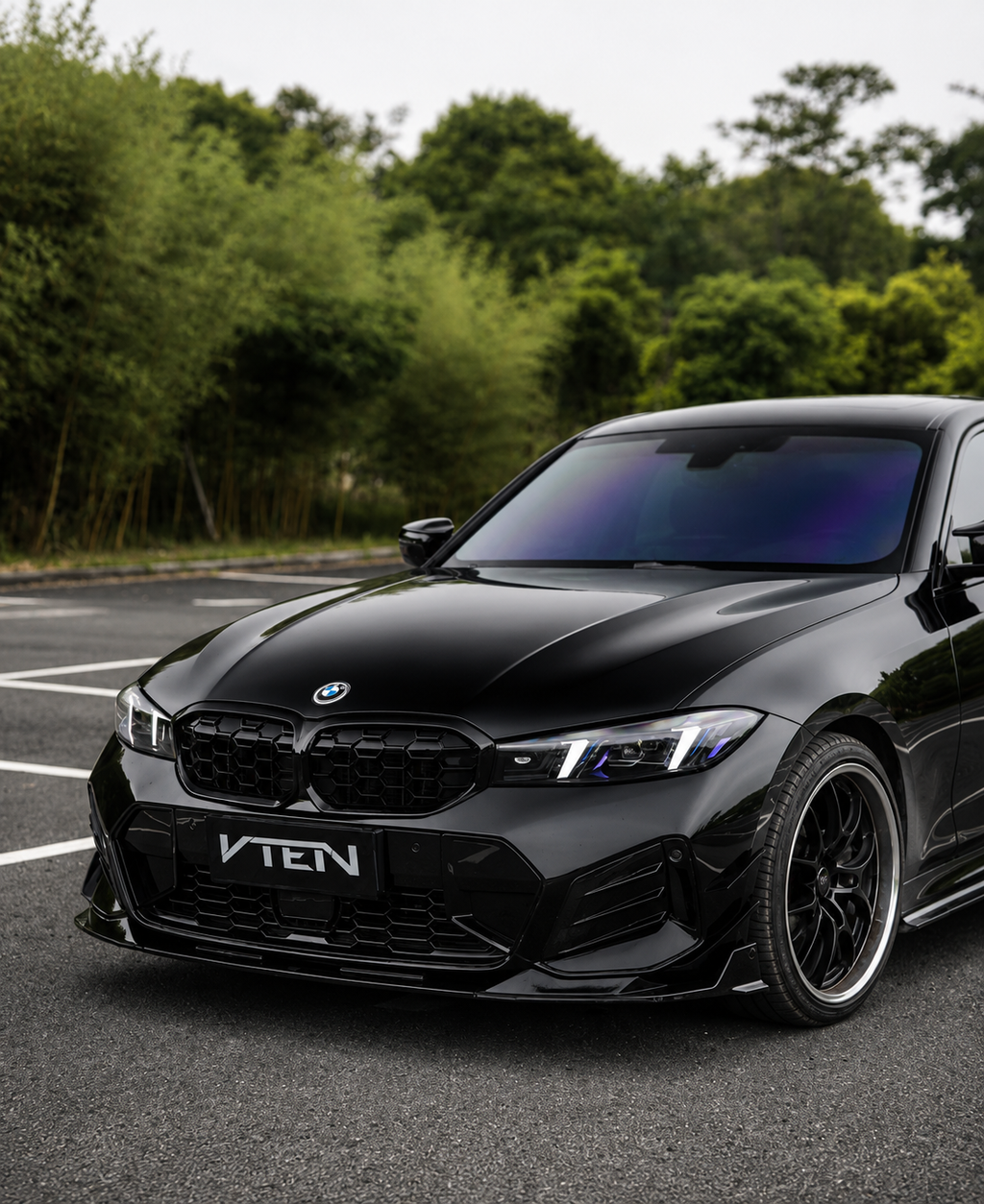 VTEN-BMW 3 SERIES G20 LCI 2023+ GLOSS BLACK FRONT LIP V3