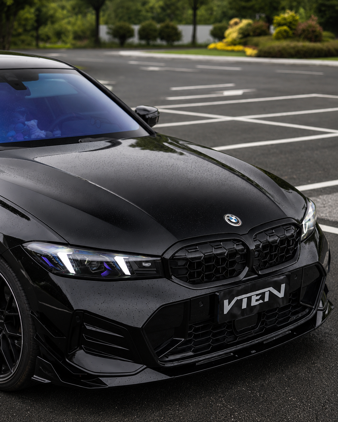 VTEN-BMW 3 SERIES G20 LCI 2023+ GLOSS BLACK FRONT LIP V3