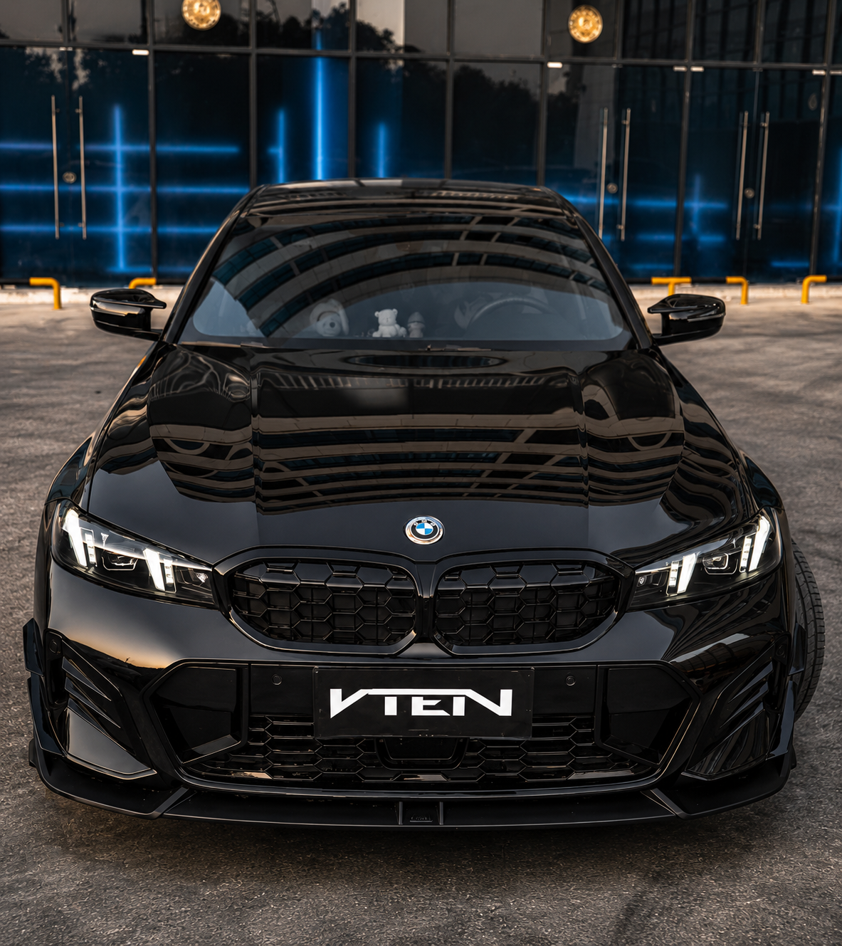 VTEN-BMW 3 SERIES G20 LCI 2023+ GLOSS BLACK FRONT LIP V2