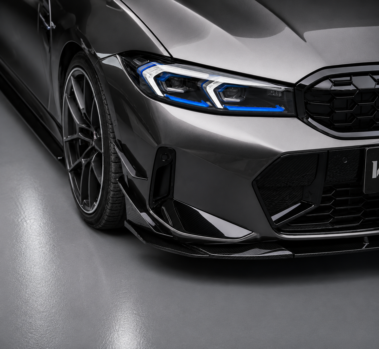 VTEN-BMW 3 SERIES G20 / G21 LCI 2023+ ABS GLOSS BLACK FRONT CANARDS