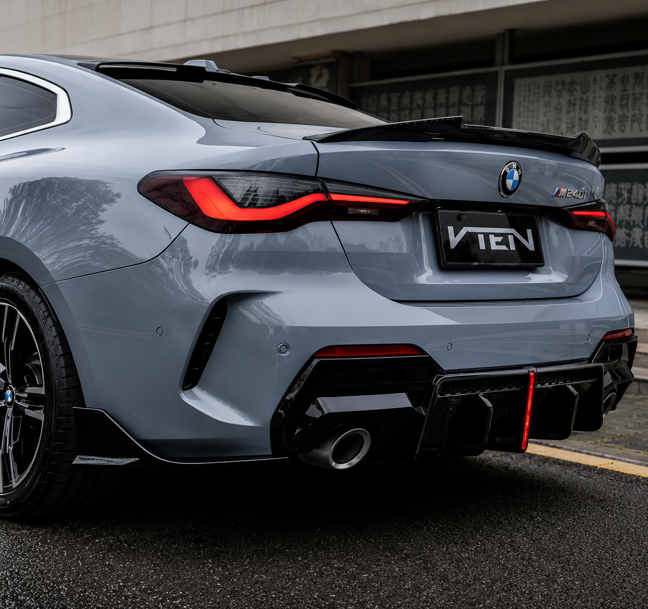 VTEN-BMW 4 SERIES G22 ABS GLOSS BLACK REAR SPOILER