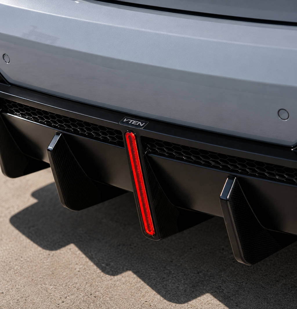 VTEN-BMW 4 SERIES G22 PP/ABS GLOSS BLACK LED REAR DIFFUSER