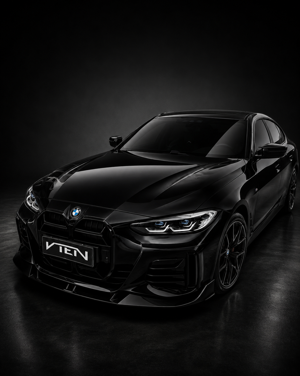 VTEN-BMW 4 SERIES G26 GRAN COUPE PP GLOSS BLACK FRONT LIP