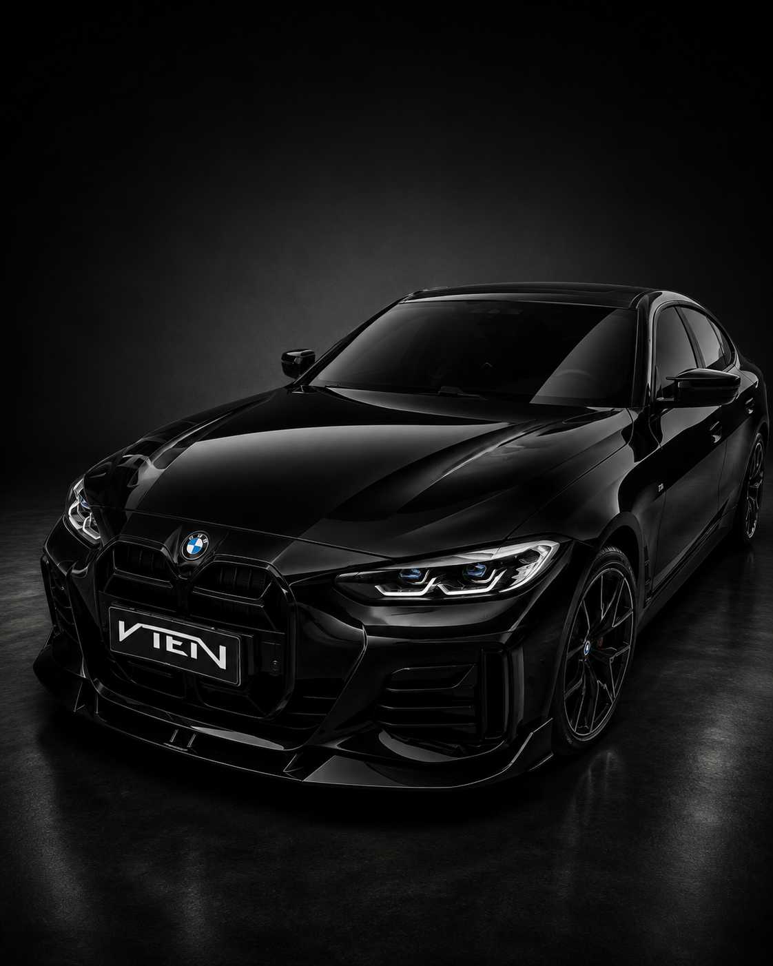VTEN-BMW 4 SERIES G26 GRAN COUPE PP GLOSS BLACK FRONT LIP