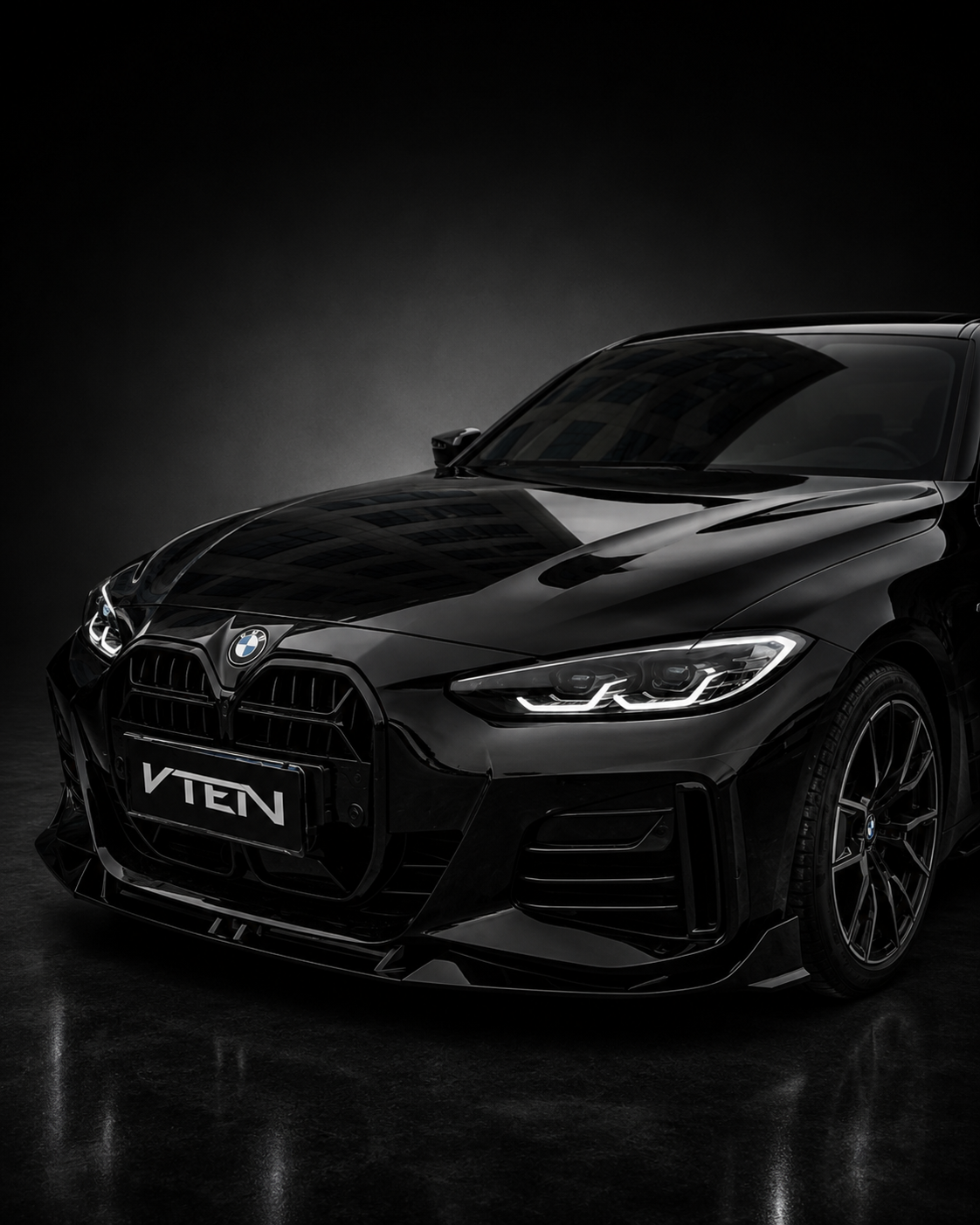 VTEN-BMW 4 SERIES G26 GRAN COUPE PP GLOSS BLACK FRONT LIP