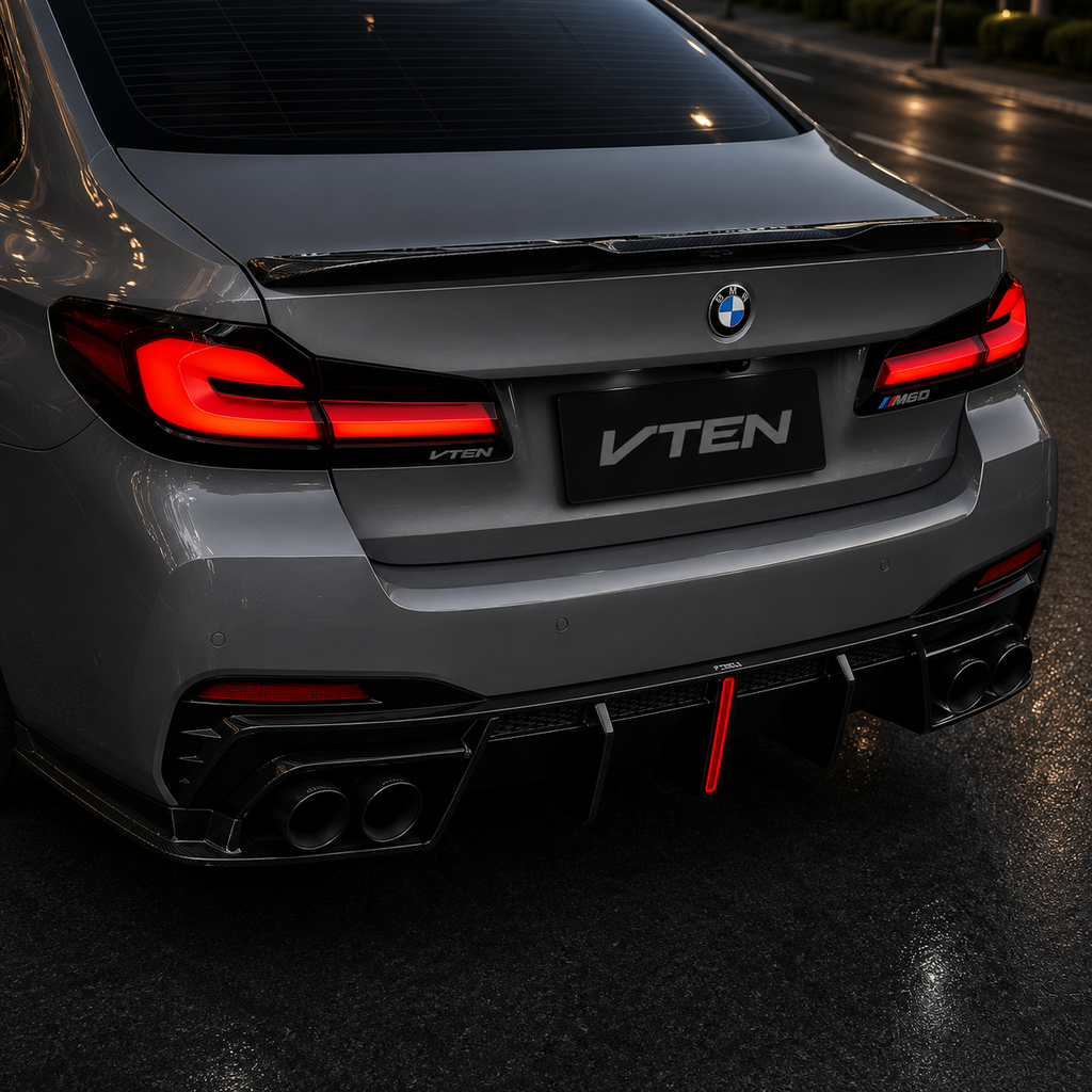 VTEN-BMW 5 SERIES G30 LCI PP GLOSS BLACK REAR DIFFUSER