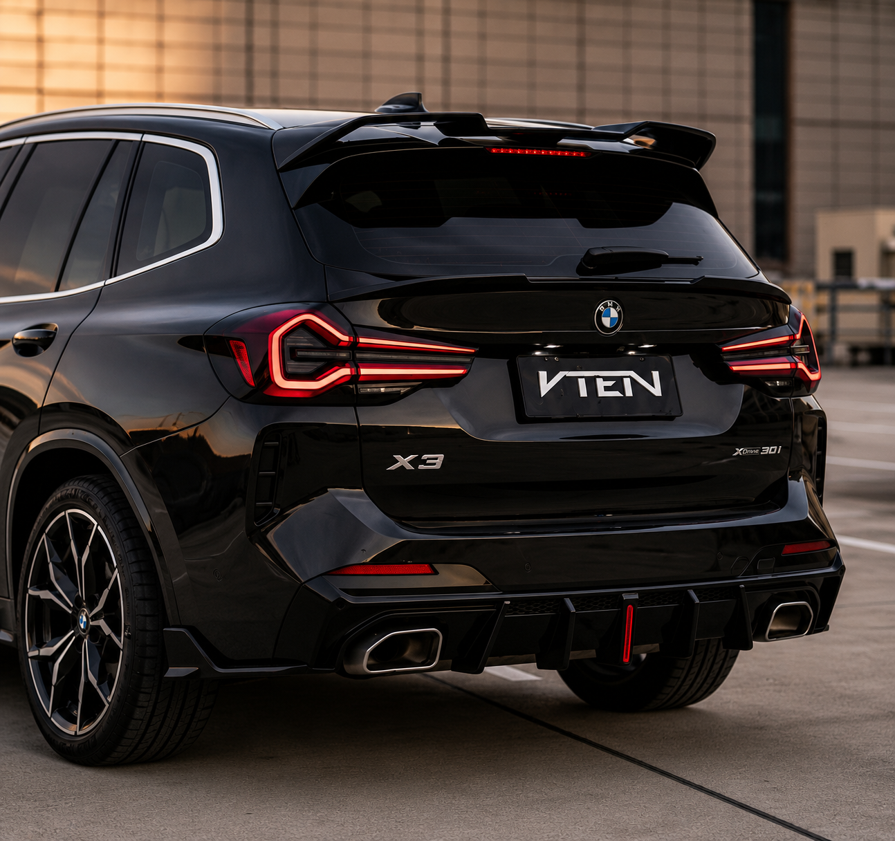 VTEN-BMW X3 G01 LCI GLOSS BLACK REAR ROOF SPOILER