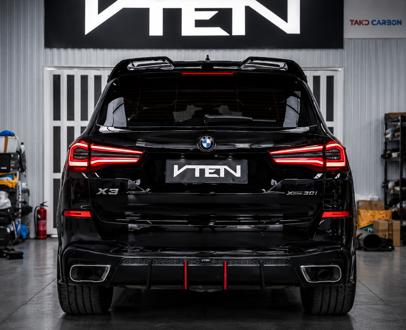VTEN-BMW X5 G05 PRE-LCI PP GLOSS BLACK REAR DIFFUSER