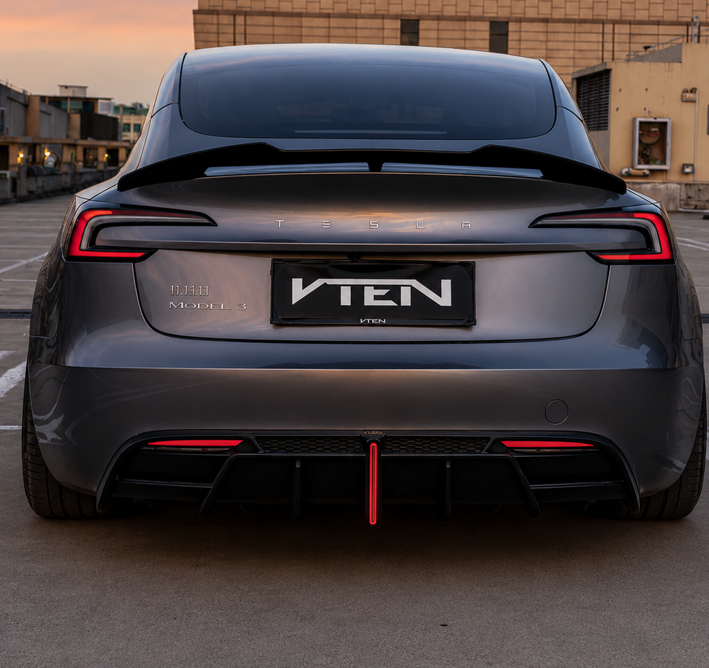 VTEN-TESLA MODEL 3 HIGHLAND 2023+ ABS GLOSS BLACK REAR SPOILER