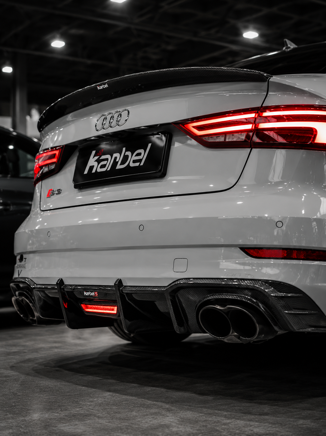 Karbel-Dry Carbon Rear Diffuser for Audi RS3 8V.5 2018-2020 Pre-preg Carbon Fiber