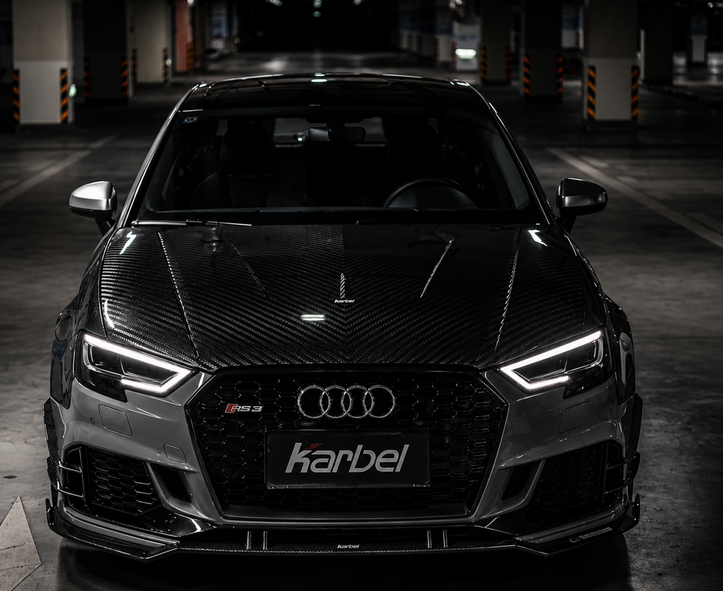 Karbel-Dry Carbon Front Lip for Audi RS3 2018-2020 B9 Pre-preg Carbon Fiber