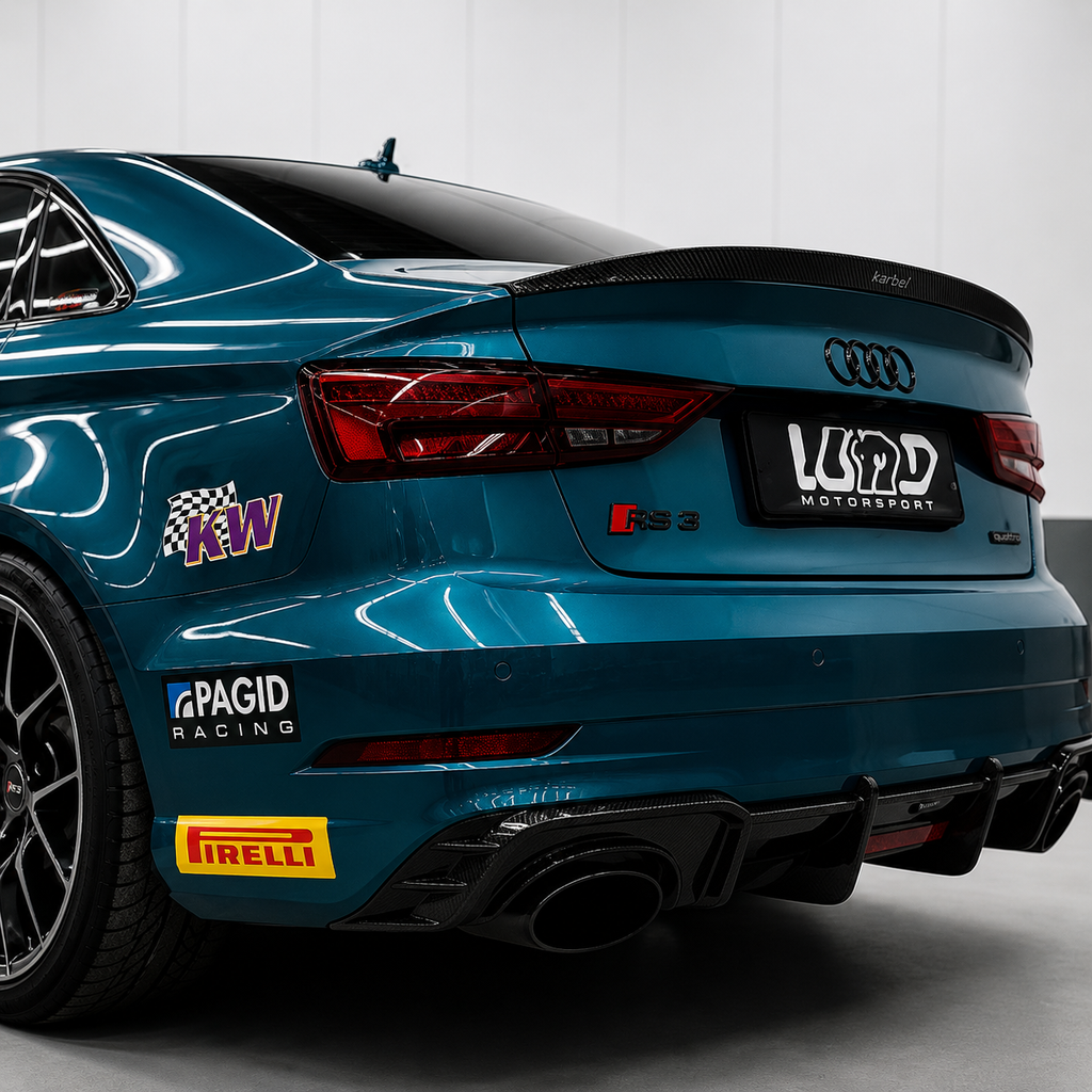 Karbel-Dry Carbon Rear Spoiler for Audi RS3 S3 A3 8V/8V.5 Sedan Pre-preg Carbon Fiber