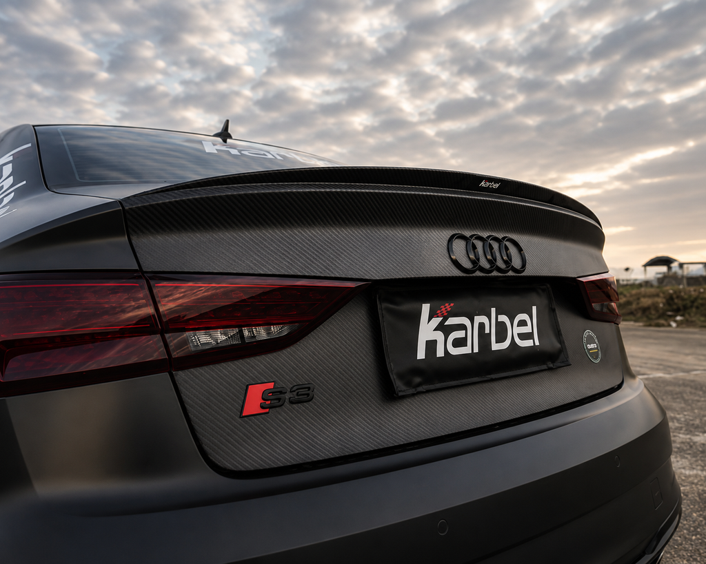 Karbel-Dry Carbon Rear Spoiler for Audi RS3 S3 A3 8V/8V.5 Sedan Pre-preg Carbon Fiber (Copy)
