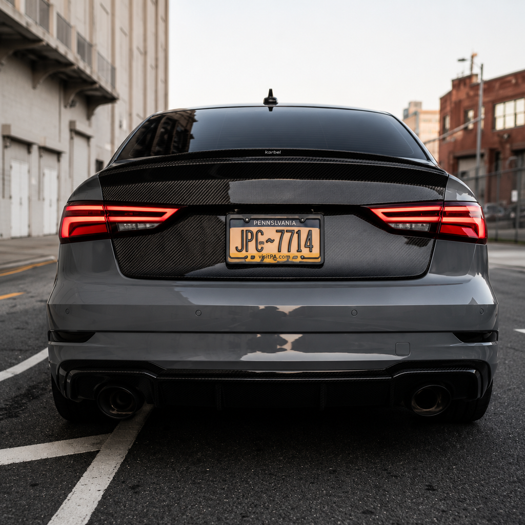 Karbel-Dry Carbon Rear Spoiler for Audi RS3 S3 A3 8V/8V.5 Sedan Pre-preg Carbon Fiber (Copy)