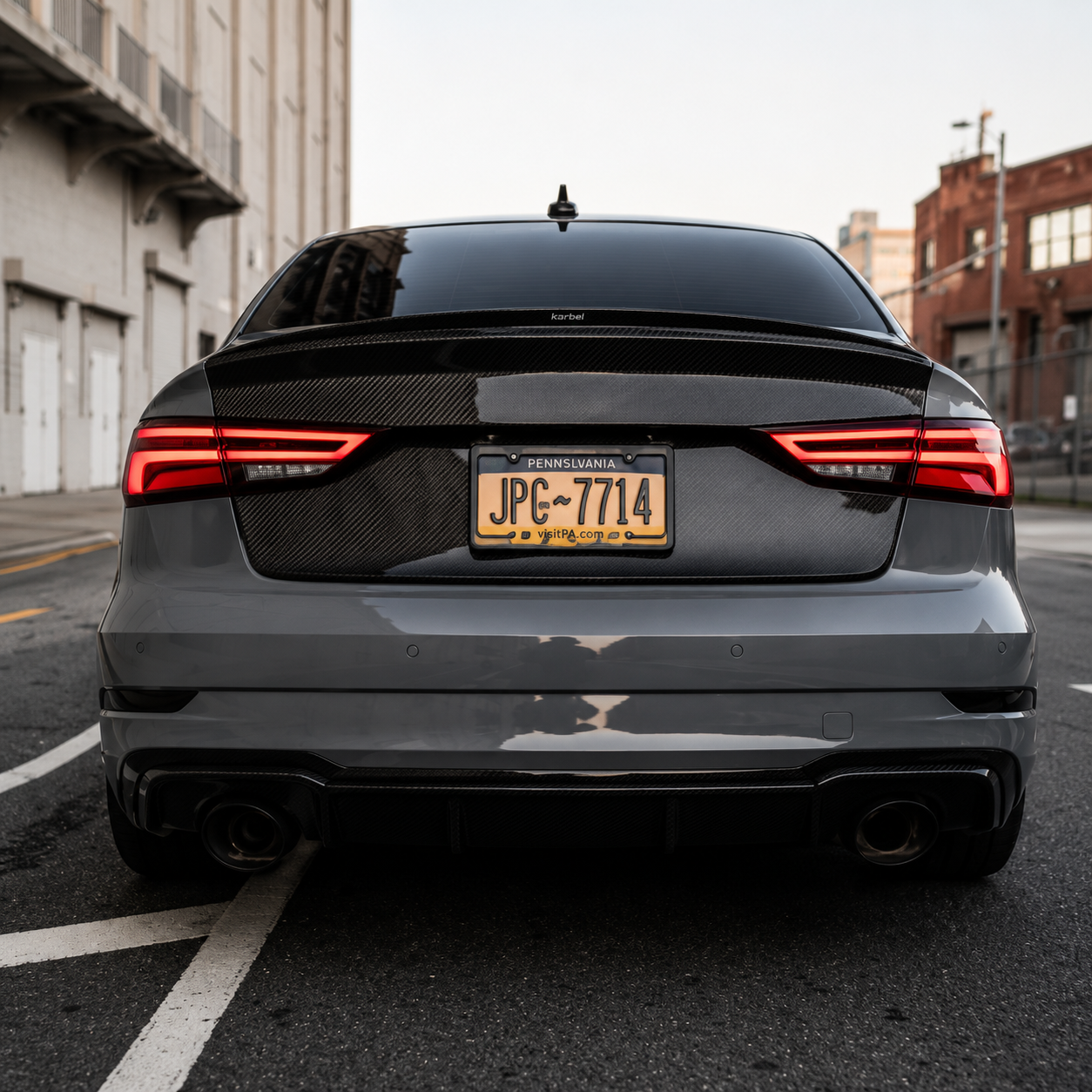 Karbel-Dry Carbon Rear Spoiler for Audi RS3 S3 A3 8V/8V.5 Sedan Pre-preg Carbon Fiber (Copy)