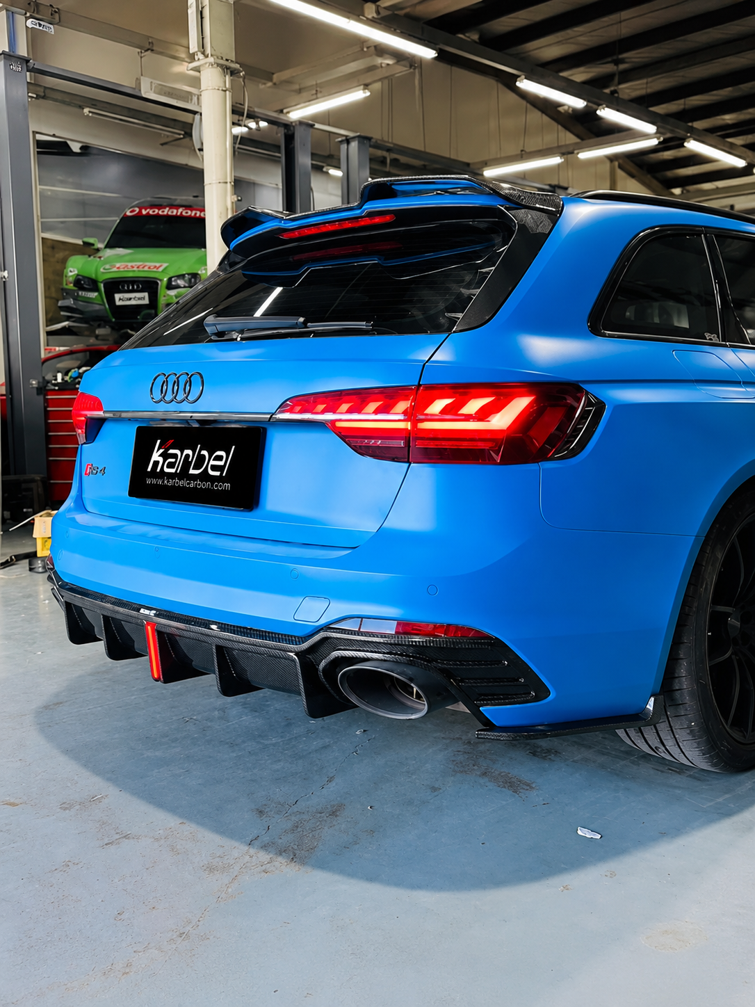 Karbel-Dry Carbon Rear Diffuser & Canards for Audi RS4 B9.5 Pre-preg Carbon Fiber