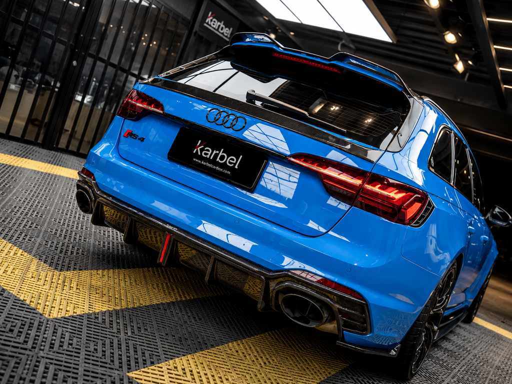 Karbel-Dry Carbon Rear Diffuser & Canards for Audi RS4 B9.5 Pre-preg Carbon Fiber
