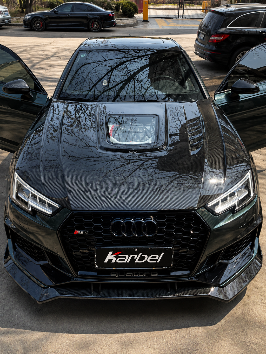 Karbel-Dry Carbon Hood for Audi RS4 S4 A4 B9 / B9.5 2017-ON Carbon Fiber