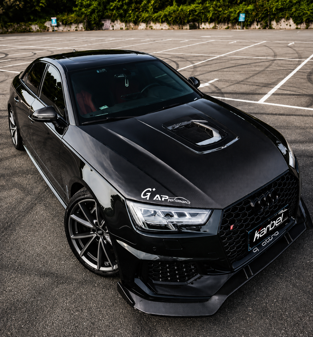 Karbel-Dry Carbon Hood for Audi RS4 S4 A4 B9 / B9.5 2017-ON Carbon Fiber