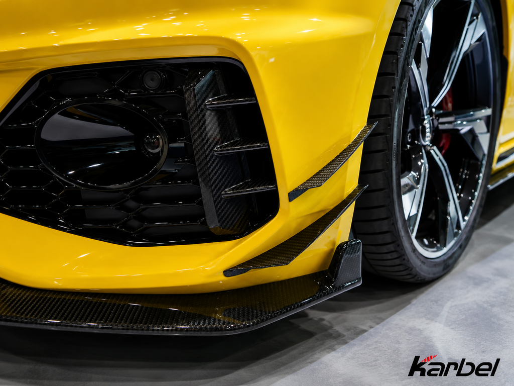 Karbel-Dry Carbon Front Canards for Audi RS4 B9.5 2020-ON Pre-preg Carbon Fiber