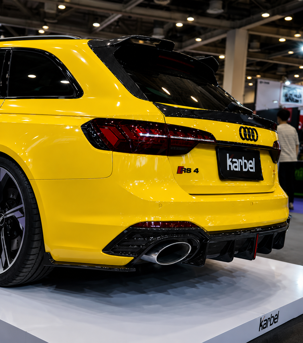 Karbel-Dry Carbon Rear Trunk Spoiler for Audi RS4 B9 / B9.5 Pre-preg Carbon Fiber