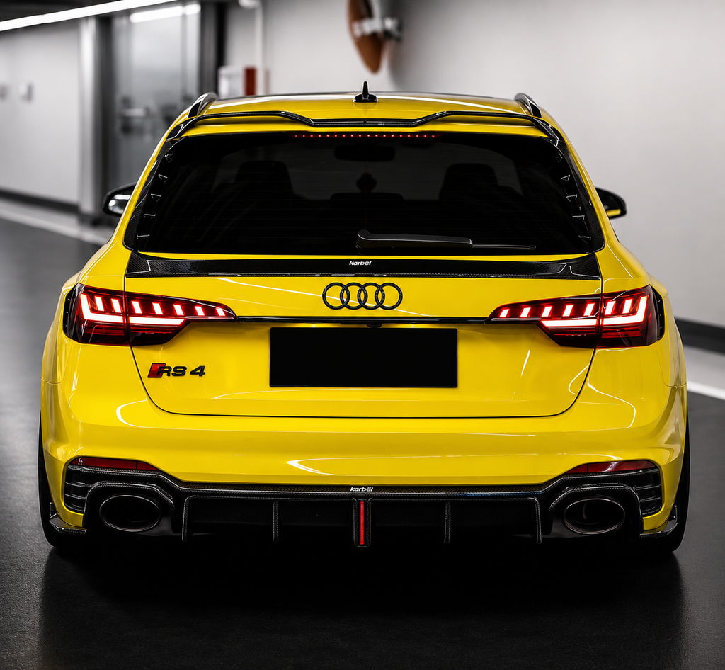 Karbel-Dry Carbon Rear Trunk Spoiler for Audi RS4 B9 / B9.5 Pre-preg Carbon Fiber