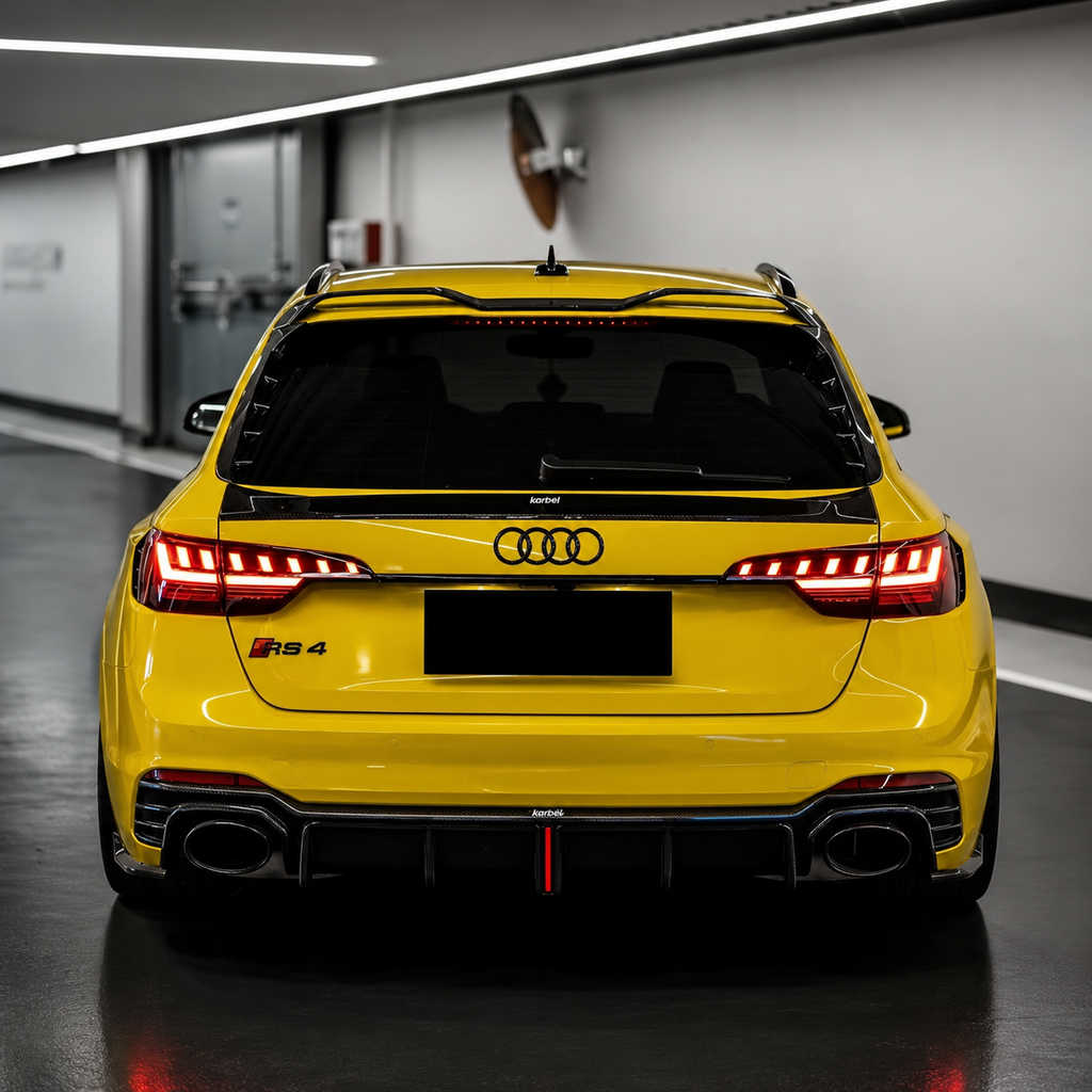 Karbel-Dry Carbon V2 Rear Roof Spoiler for Audi RS4 B9 / B9.5 Pre-preg Carbon Fiber