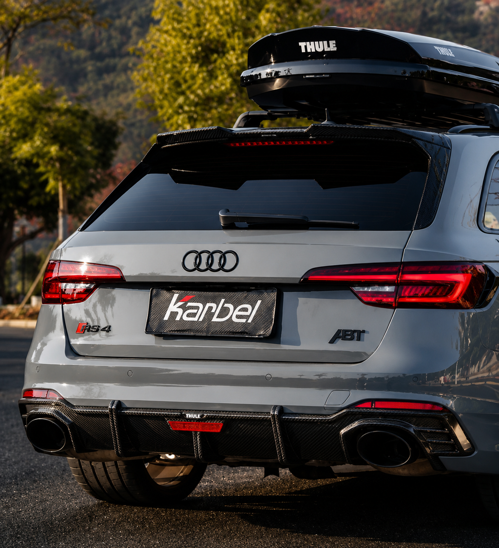 Karbel-Dry Carbon V1 Rear Roof Spoiler for Audi RS4 B9 / B9.5 Pre-preg Carbon Fiber