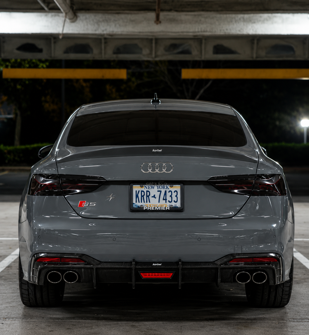Karbel-Dry Carbon V1 Rear Lip Spoiler for Audi RS5 S5 A5 B9 B9.5 2017-Early 2025 Sedan Sportback Dry Pre-preg Carbon Fiber