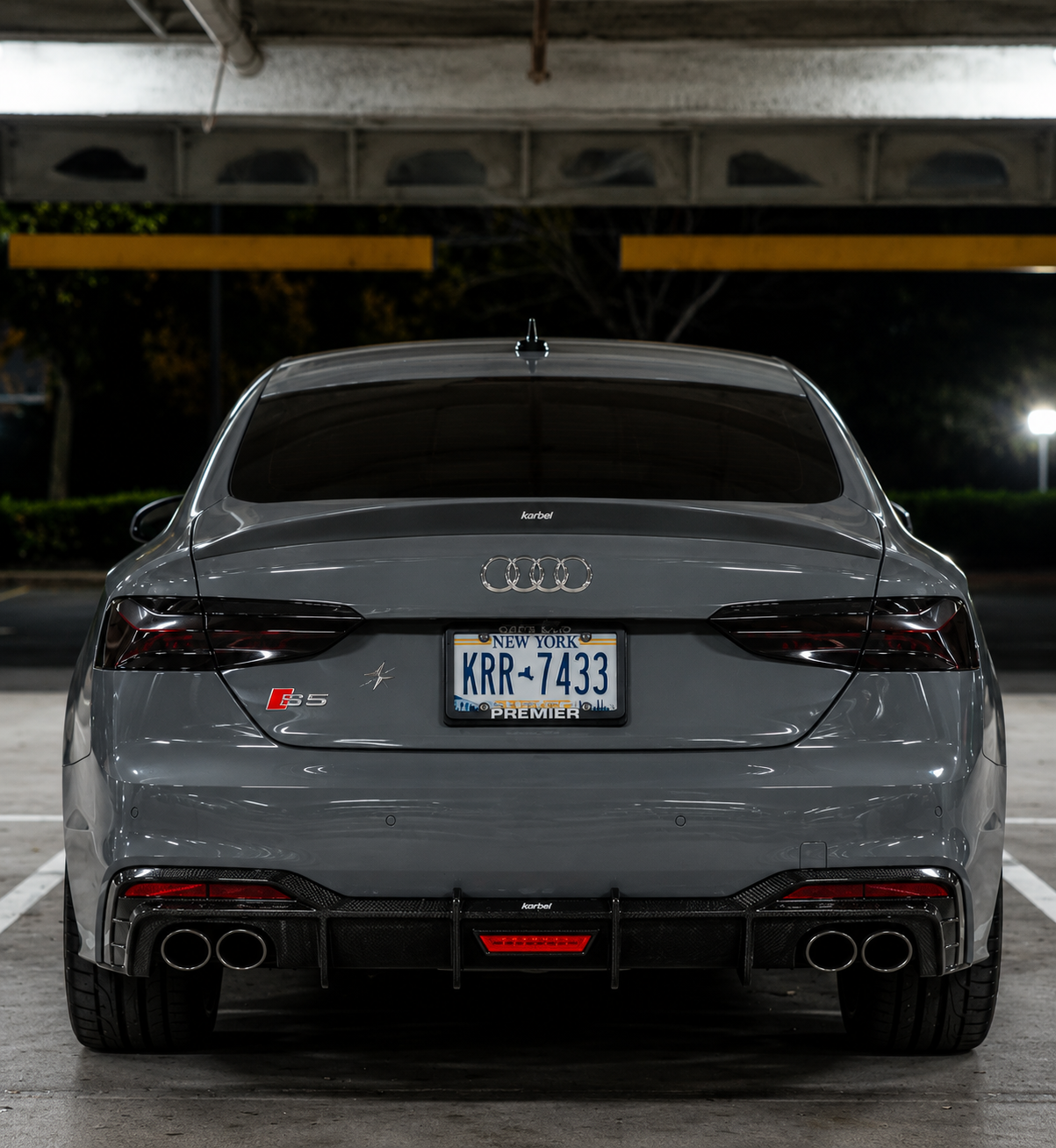 Karbel-Dry Carbon V1 Rear Lip Spoiler for Audi RS5 S5 A5 B9 B9.5 2017-Early 2025 Sedan Sportback Dry Pre-preg Carbon Fiber