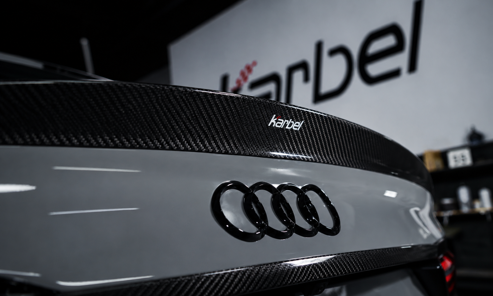Karbel-Dry Carbon V1 Rear Lip Spoiler for Audi RS5 S5 A5 B9 B9.5 2017-Early 2025 Sedan Sportback Dry Pre-preg Carbon Fiber
