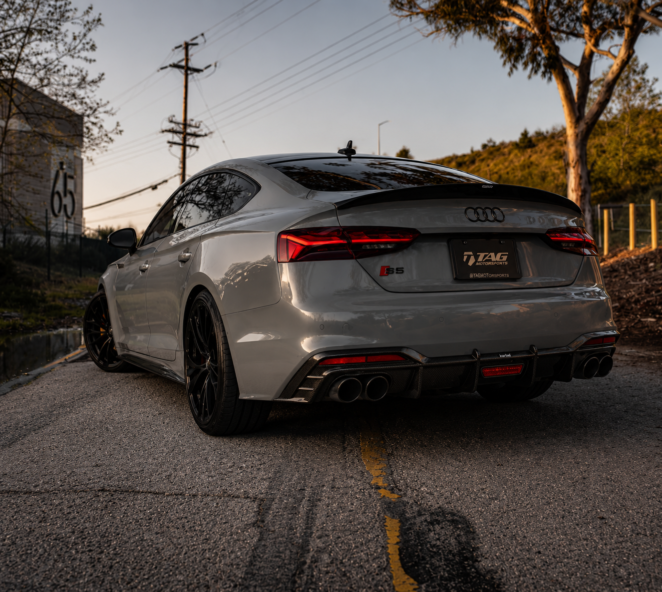 Karbel-Dry Carbon V1 Rear Lip Spoiler for Audi RS5 S5 A5 B9 B9.5 2017-Early 2025 Sedan Sportback Dry Pre-preg Carbon Fiber