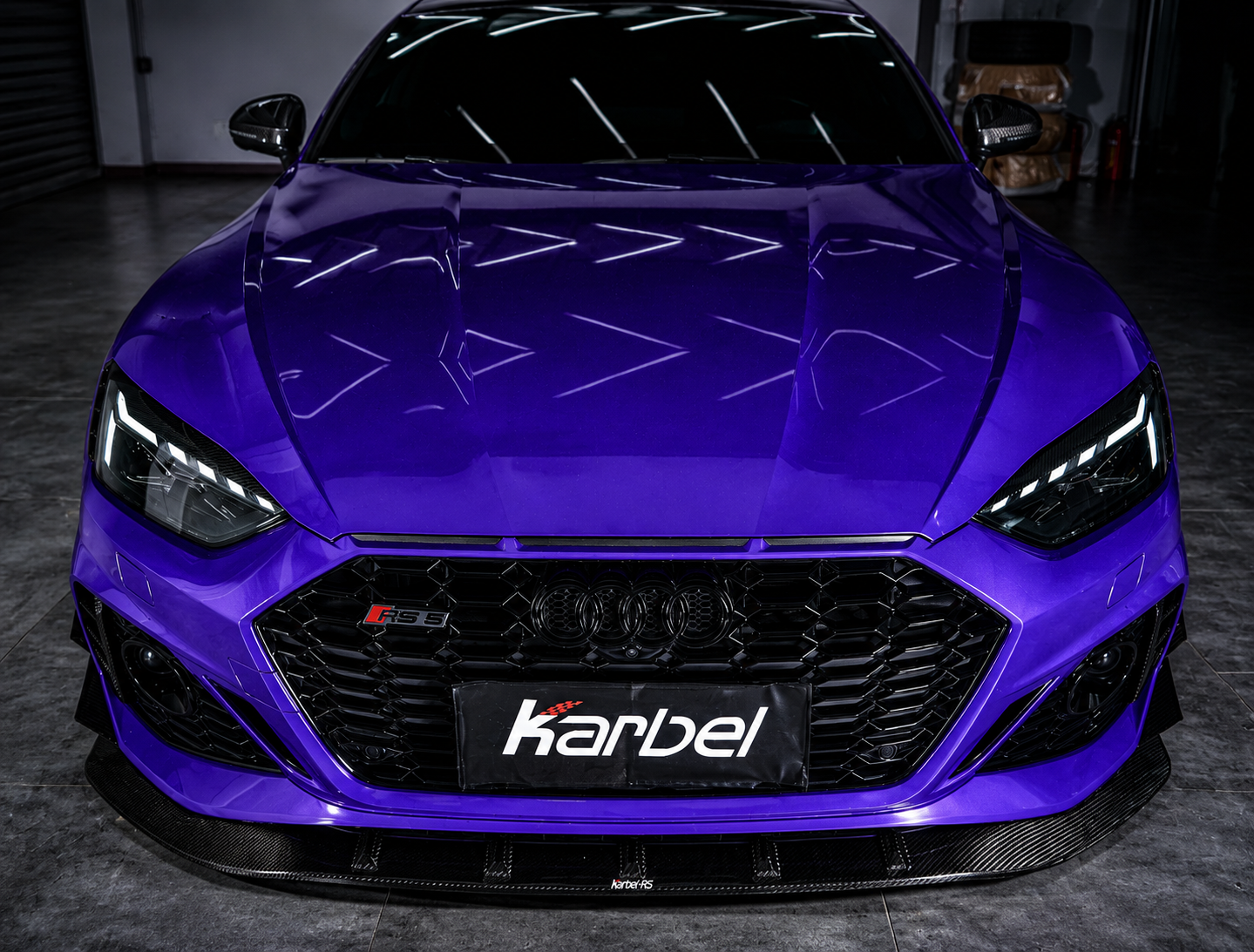 Karbel-Dry Carbon Front Lip for Audi RS5 B9.5 2020-2025 Dry Pre-preg Carbon Fiber
