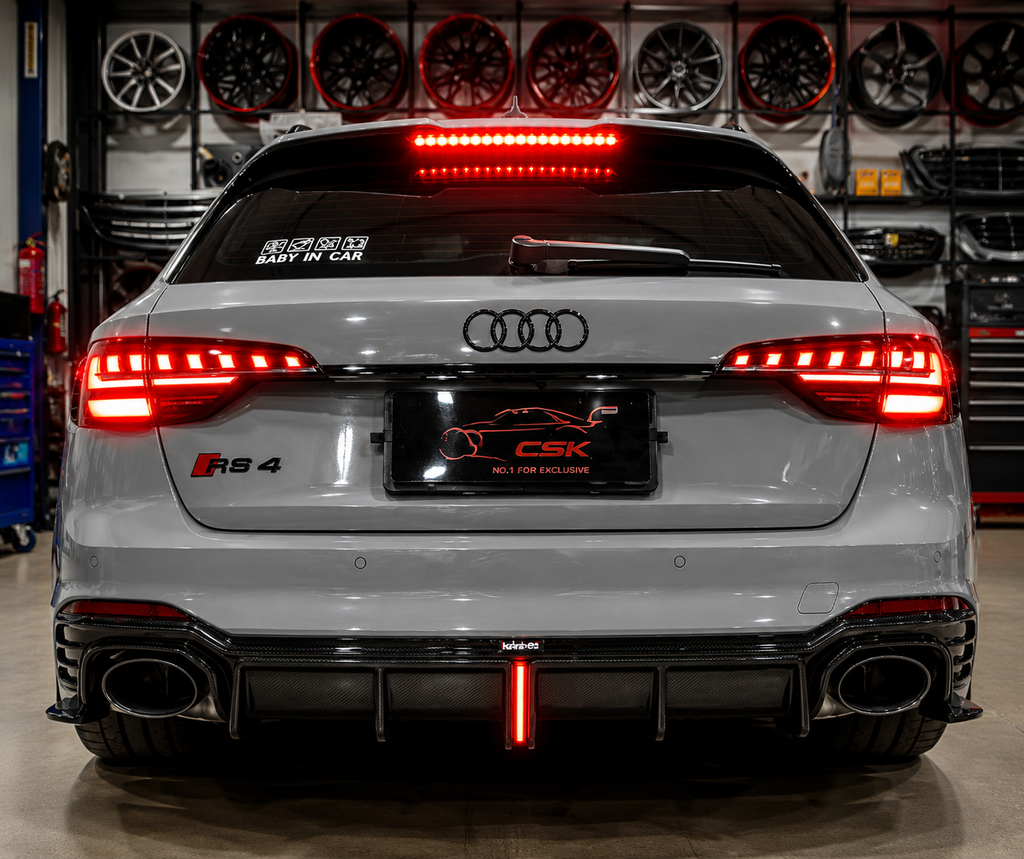 Karbel-Dry Carbon Rear Diffuser for Audi RS4 B9 2018-2019 Pre-preg Carbon Fiber