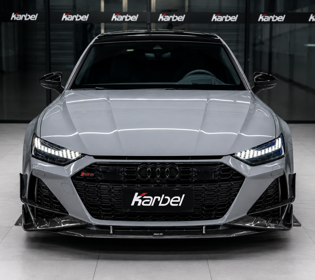 Karbel Carbon Center Front Lip for Audi RS7 RS6 C8 2020-ON Dry Pre-preg Carbon Fiber