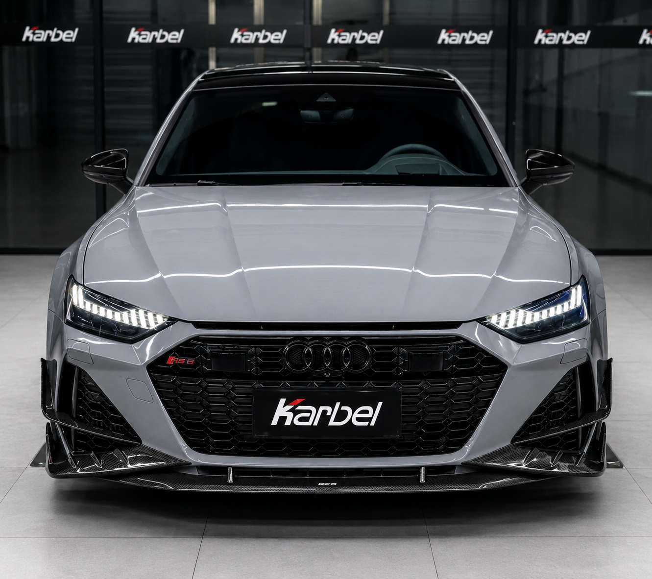 Karbel Carbon Center Front Lip for Audi RS7 RS6 C8 2020-ON Dry Pre-preg Carbon Fiber