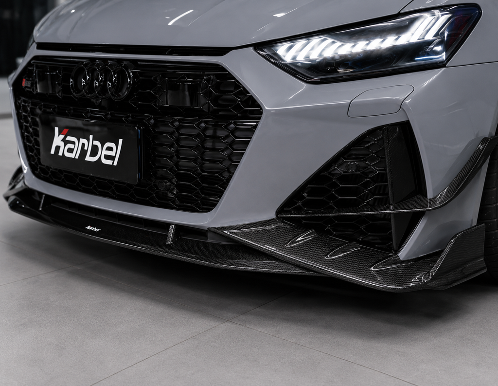 Karbel Carbon Center Front Lip for Audi RS7 RS6 C8 2020-ON Dry Pre-preg Carbon Fiber