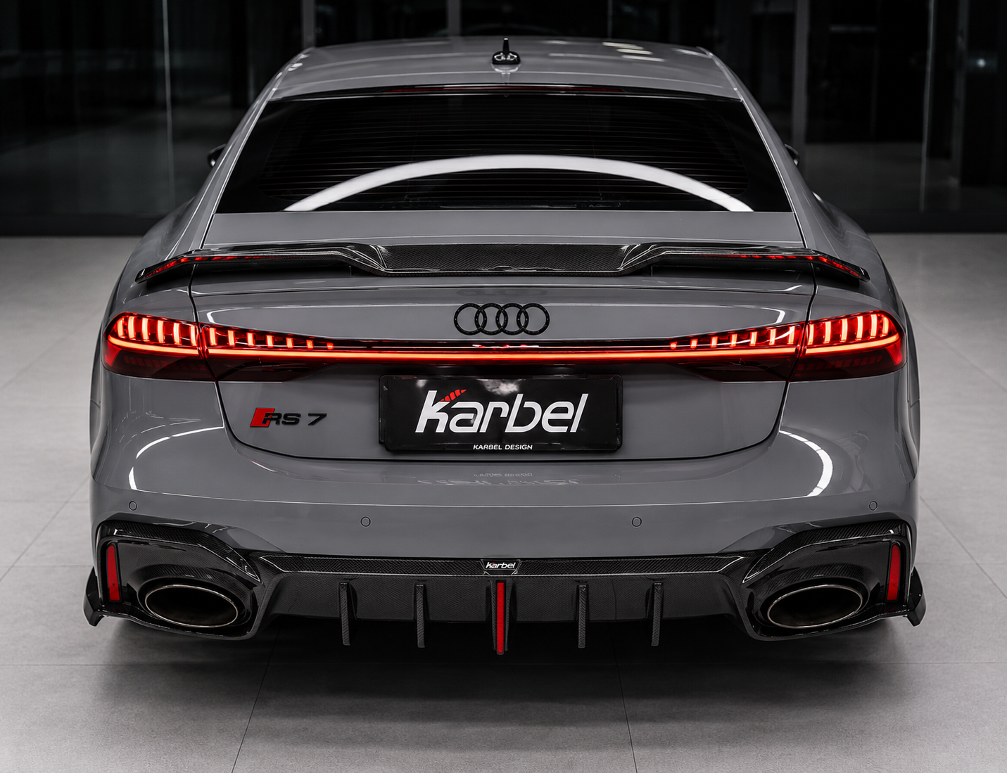 Karbel-Dry Carbon Rear Diffuser for Audi RS7 RS6 C8 2020-ON Carbon Fiber