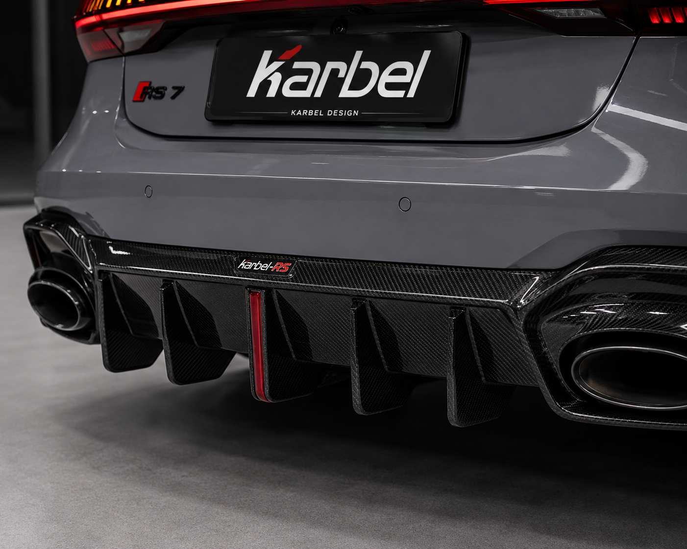 Karbel-Dry Carbon Rear Diffuser for Audi RS7 RS6 C8 2020-ON Carbon Fiber