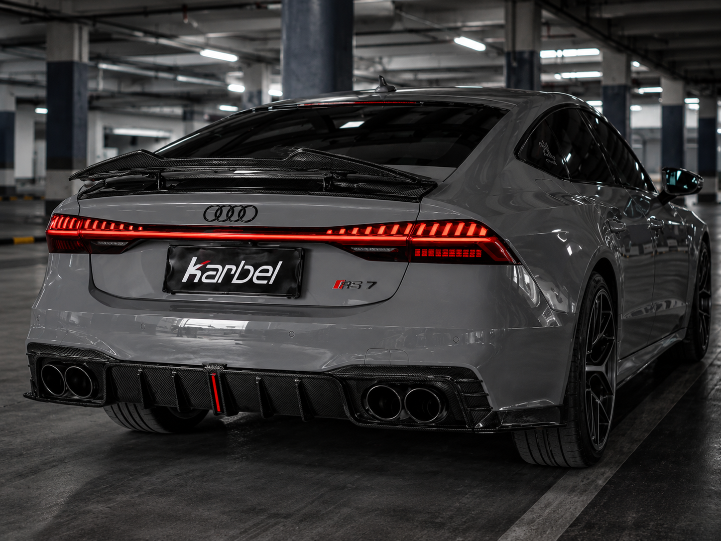 Karbel-Dry Carbon V2 Rear Spoiler for Audi RS7 S7 A7 C8 Carbon Fiber