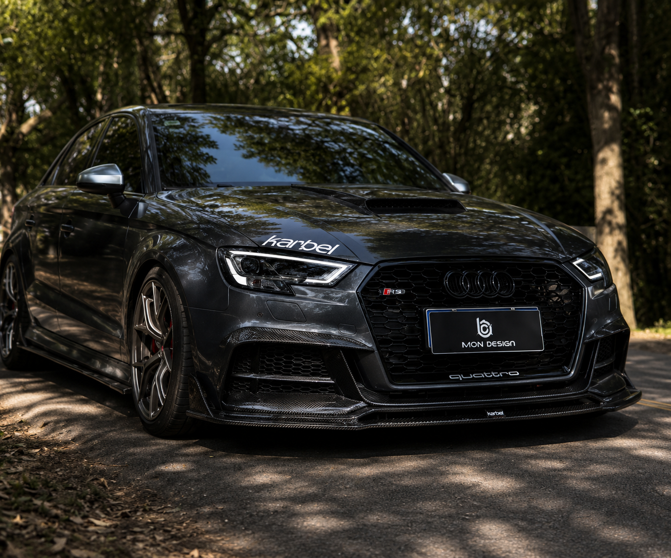 Karbel-Dry Carbon Upper Valences for Audi S3 A3 S-line Pre-preg Carbon Fiber