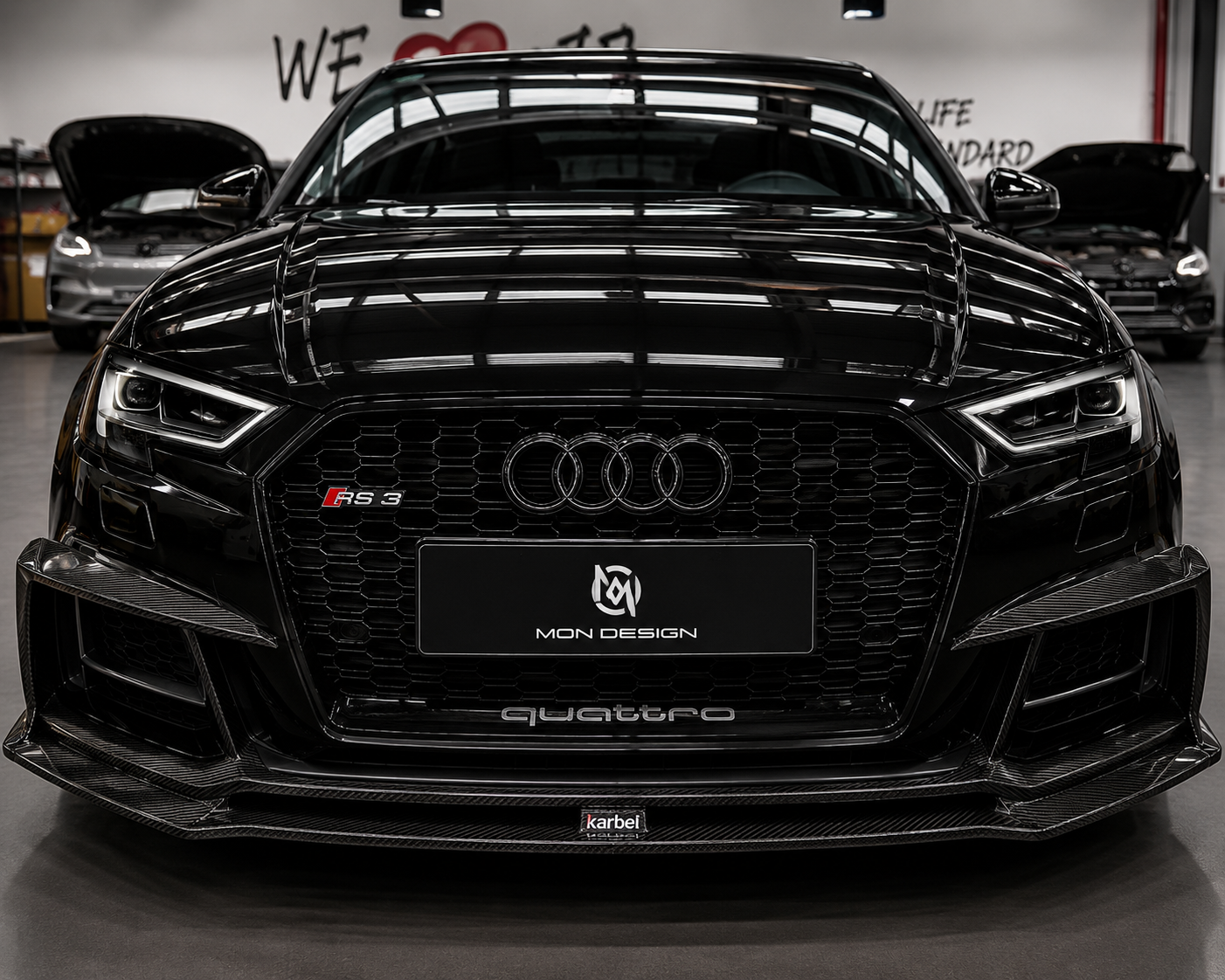 Karbel-Dry Front Lip for Audi S3 A3 8V.5 2017-2020 Pre-preg Carbon Fiber