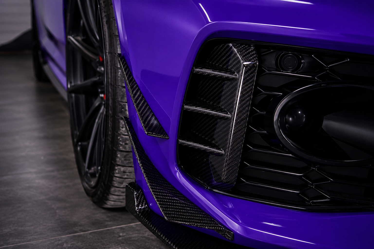 Karbel-Dry Carbon Fog Light Trim Overlay for Audi RS5 B9.5 2020-2025 Dry Pre-preg Carbon Fiber
