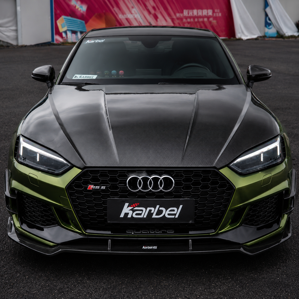Karbel-Carbon Hood Bonnet for Audi RS5 S5 A5 B9 B9.5 2017-Early 2025 Carbon Fiber