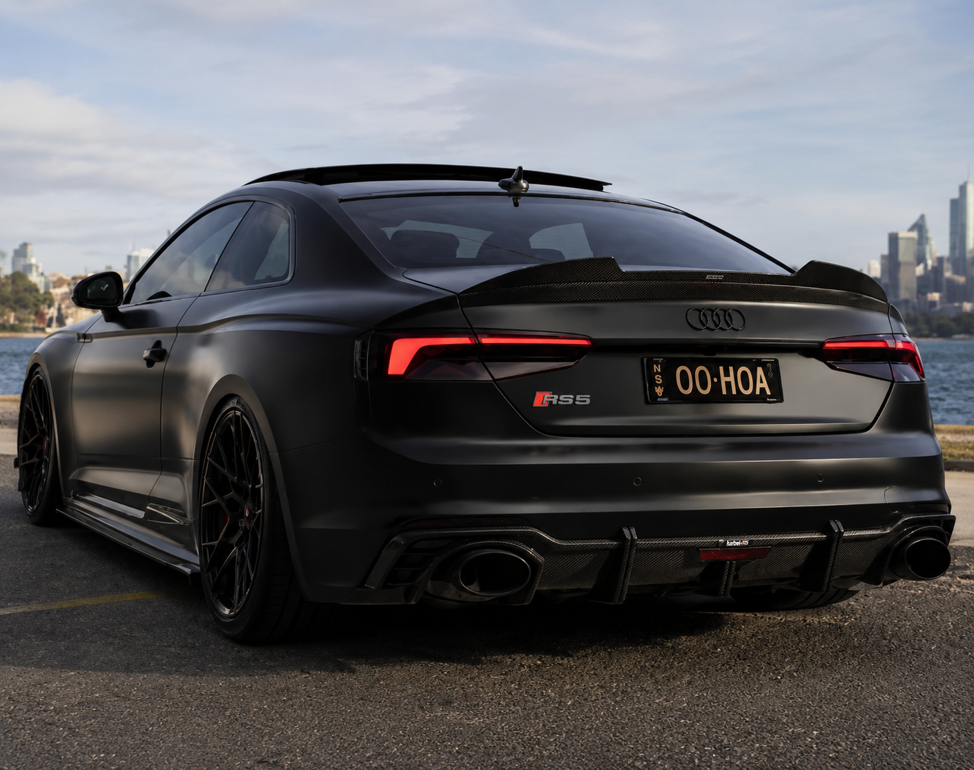 Karbel-Dry Carbon Rear Lip Spoiler V2 for Audi RS5 S5 A5 B9 B9.5 2017-Early 2025 2 Door Coupe Pre-preg Carbon Fiber